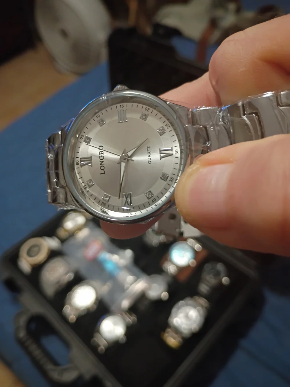 Men's Silver Stainless Steel Quartz Watch